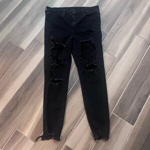 Black ripped American Eagle jeans